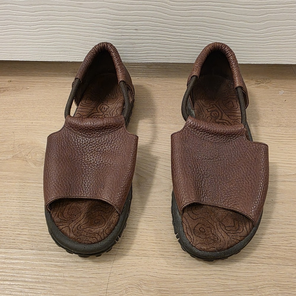 Teva Brown Leather Slingback Grunge Outdoor Granola Girl Phoebe Sandals Size 9 - Picture 3 of 7